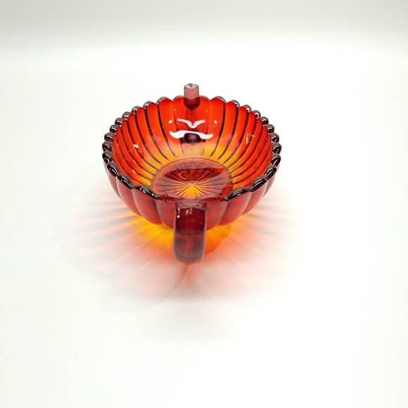 Imperial Glass Amberina Pillar Flute Pickle Dish Handles Oval 1940's 8 inch VTG - Picture 7 of 7